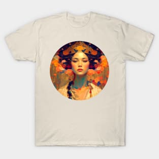 Beautiful feminine Portrait, Abstract Girl painting,  pretty woman T-Shirt